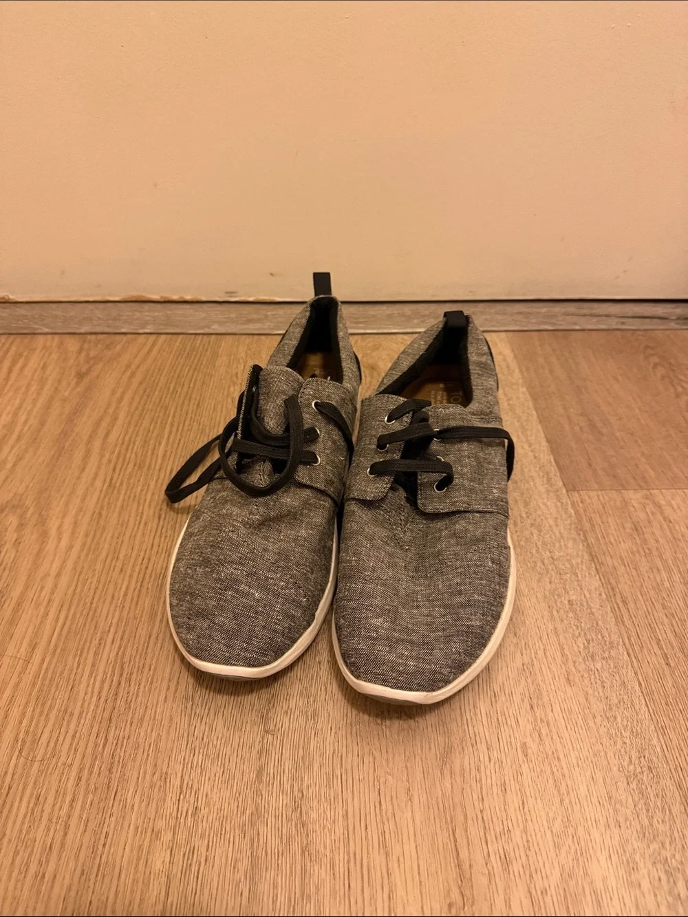 Toms Men's Gray Knit Lace-Up Sneakers